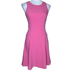 White House Black Market Pink Barbiecore Stitch Detail Midi Skater Dress 00